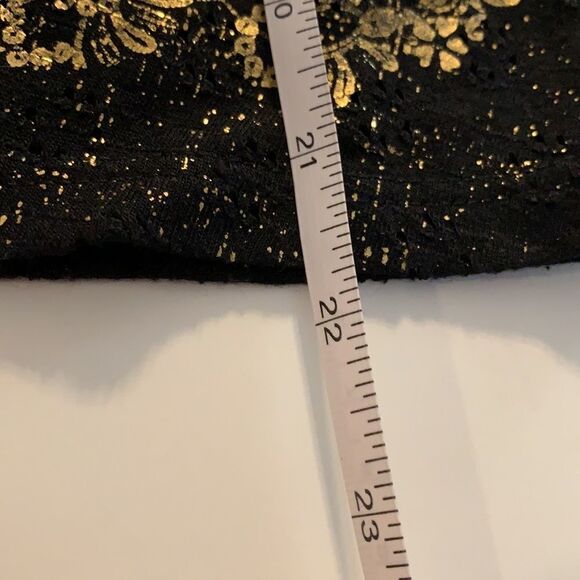 𝅺mudd T-back rocker glam tank top black w/gold embellished floral pattern - Picture 8 of 8